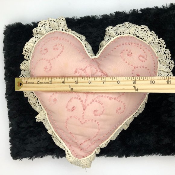 Vintage (85) Cathy Needlecraft Hand Embroidered Pink Heart Cottagecore Country - Picture 5 of 8